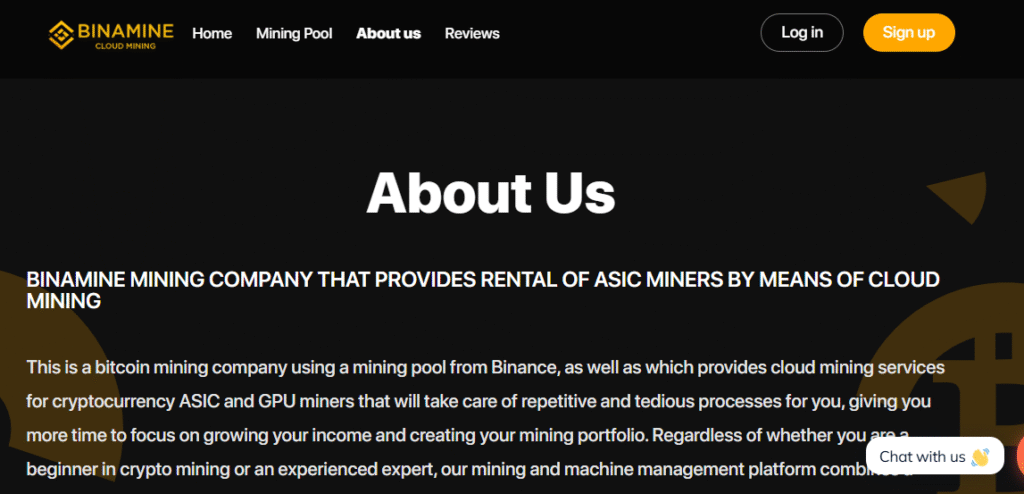 Binamine Review: Cloud Mining or Clever Trap? 2 BINAMINE-AboutUs