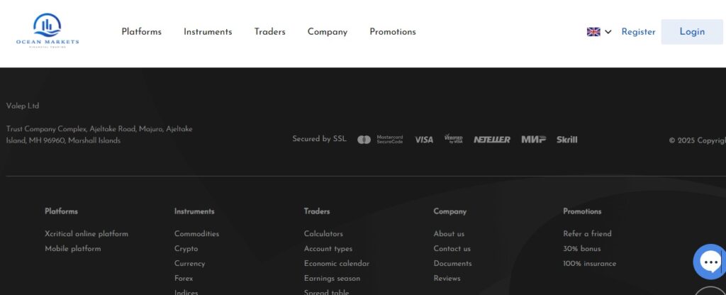 Ocean Markets Review - Is Ocean Markets a Trustworthy Broker? 3 Footer-Oceanmarkets
