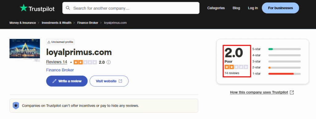 Loyal-Primus-Trustpilot