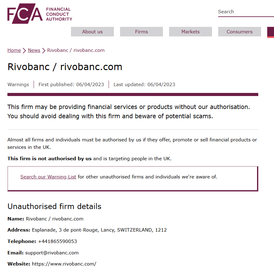 RIVOBANC Review 2025 – Is It Really a Safe Trading Platform? 2
