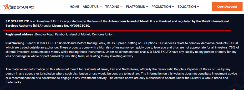 SDstar FX Review: A Closer Look at the SDstar FX Scam 2 SDstar FX-MIFSA