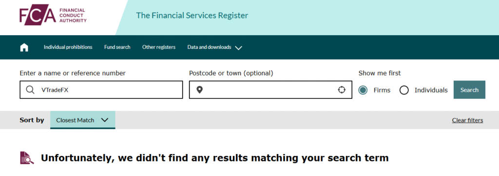 VTradeFX Review: A Closer Look at the VTradeFX Scam 2 VTradeFX-Search-Firms-FCA