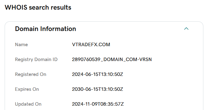 VTradeFX Review: A Closer Look at the VTradeFX Scam 4 WHOIS-VTradeFX
