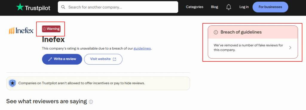 Inefex Review – Important Insights Before You Invest in Inefex.com 4 Inefex-Trustpilot