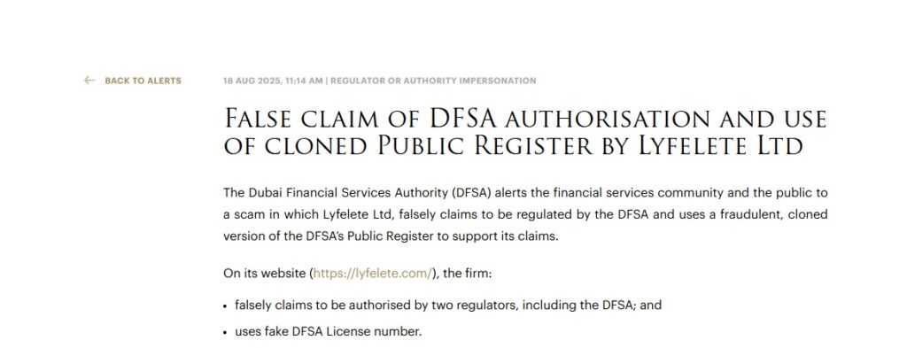 Lyfelete DFSA