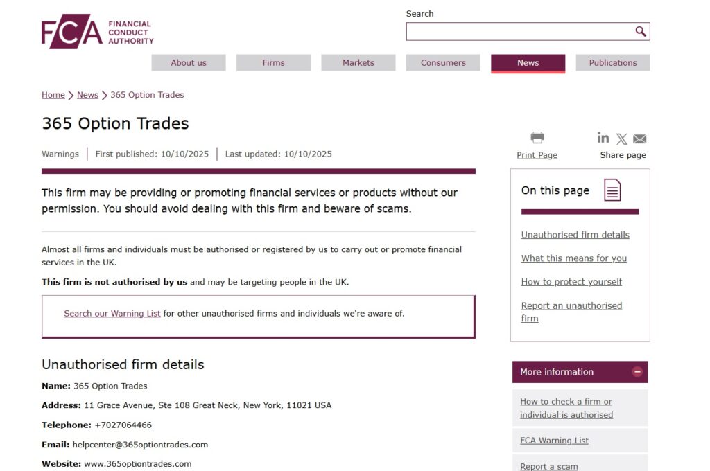 365 Option Trades Review – Important Insights Before You Invest in 365optiontrades.com 2 365-Option-Trades-FCA-Warning