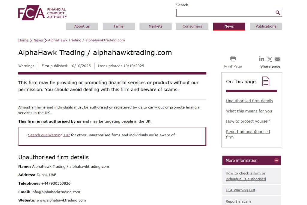 AlphaHawk Trading Review – Important Insights Before You Invest in Alphahawktrading.com 2 AlphaHawk-Trading-alphahawktrading-com-FCA-Warning