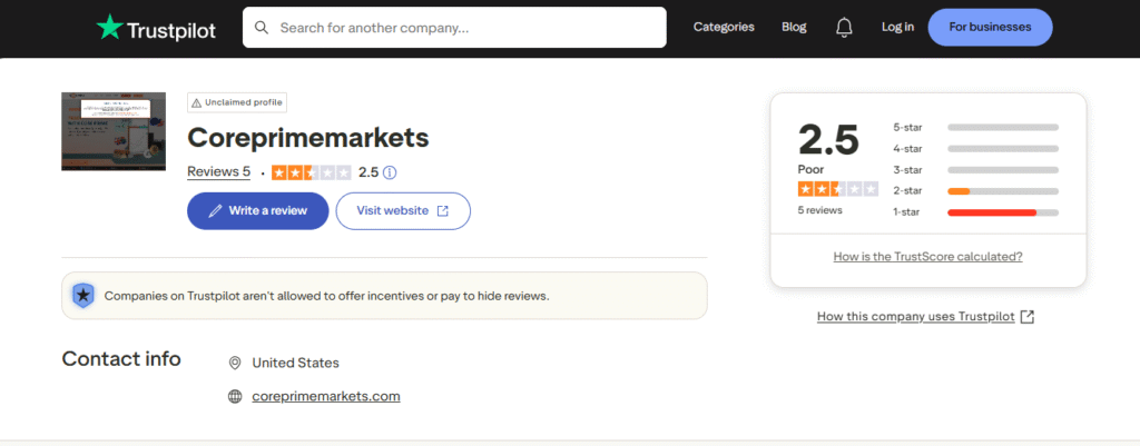 Core Prime Review – Important Insights Before You Invest in Coreprimemarkets.com 2 Coreprimemarkets-Reviews-Read-Customer-Service-Reviews-of-coreprimemarkets-com-10-30-2025_02_54_PM