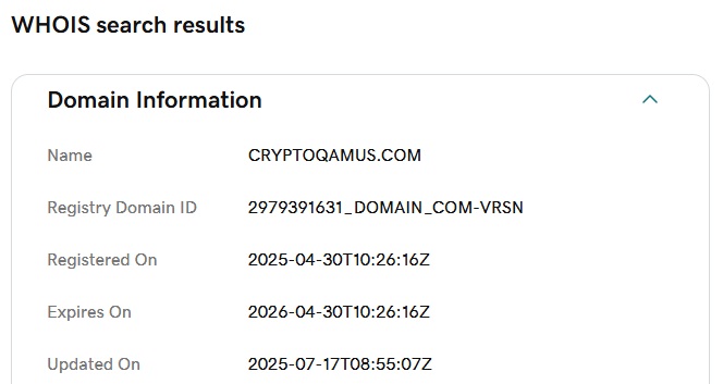 CryptoQamus.com Review – Important Insights Before You Invest in CryptoQamus.com 3 CryptoQamus.com Domain