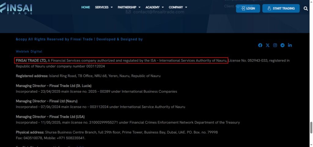 FINSAI Trade Review – Important Insights Before You Invest in finsaitrade.com 2 FINSAI Trade regulation claim
