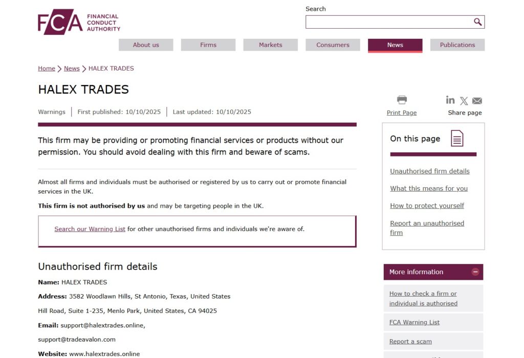 HALEX TRADES Review – Important Insights Before You Invest in halextrades.online 2 HALEX-TRADES-FCA-Warning
