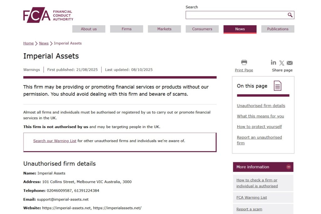 Imperial-Assets-FCA-Warning
