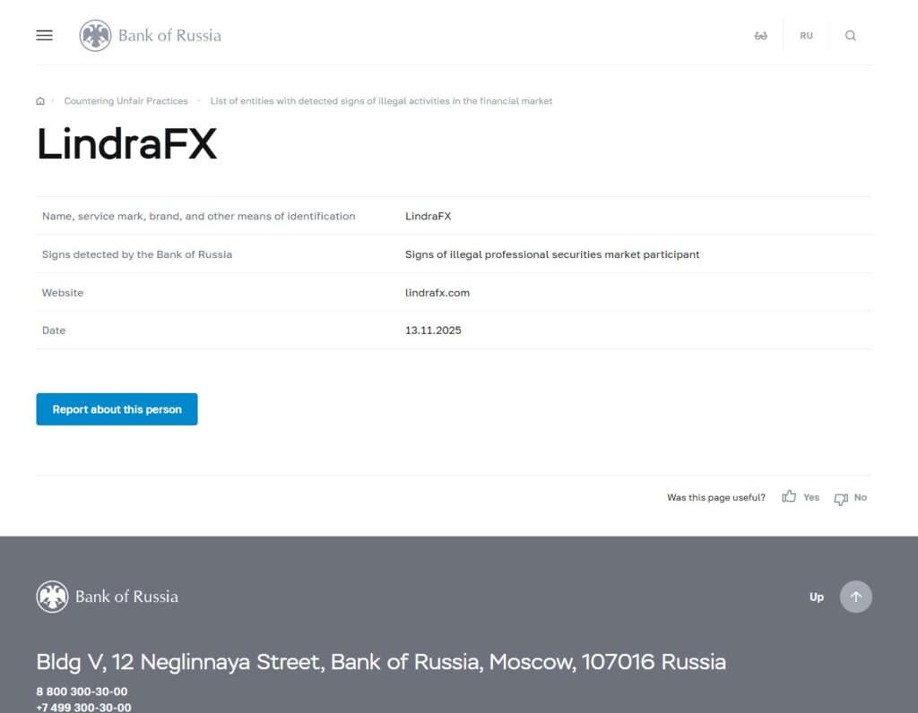 LindraFX-Bank-of-Russia-Warning
