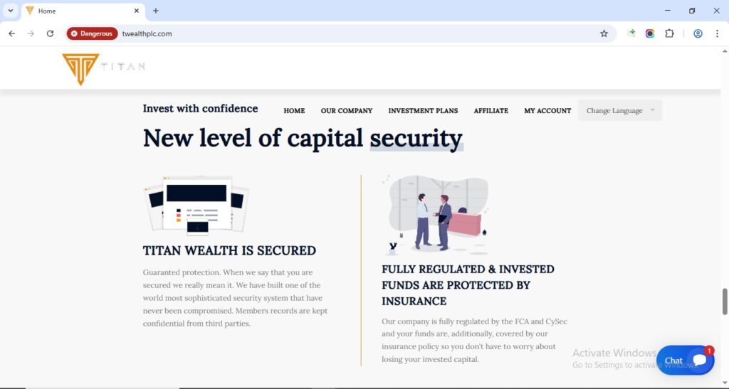 Titan Wealth Claims to be regulated by the FCA and CySec